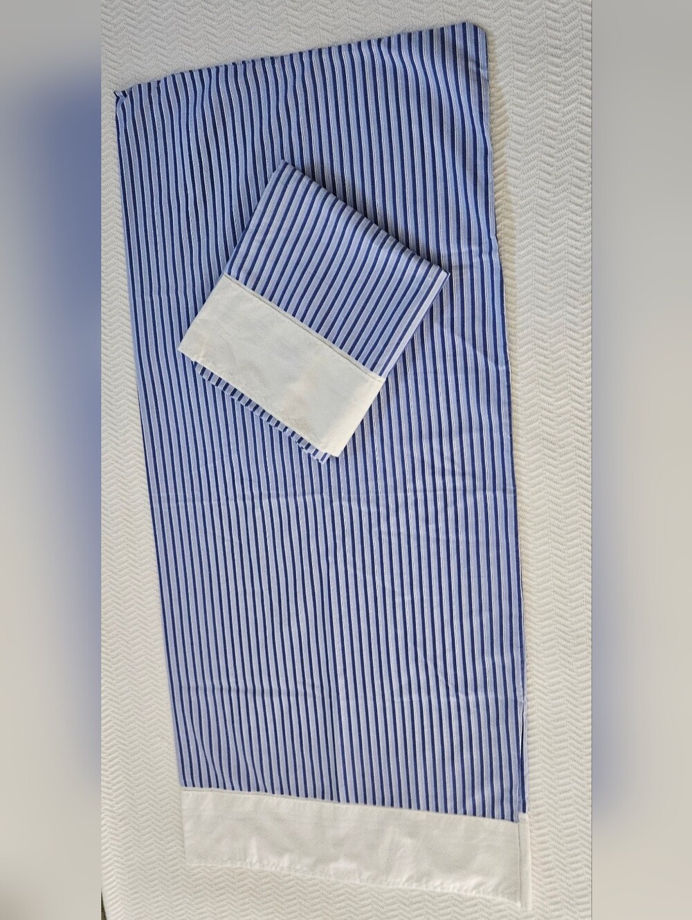 Ralph Lauren Blue Strioed King Pillow Cases Set Of 2